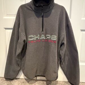 Ralph Lauren Chaps Men’s Grey Quarter-Zip Fleece Pullover